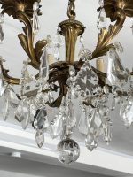Bronzas Lampa ar Kristāliem, Liela Izmēra, 8 Spuldzes, Smaga (3434) - Image 10