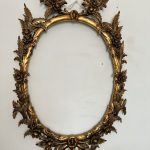 Antique french large oval gilt wood frame Napoleon III style 19th century