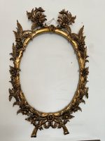 Antique french large oval gilt wood frame Napoleon III style 19th century