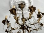 Bronzas Lampa ar Kristāliem, Liela Izmēra, 8 Spuldzes, Smaga (3434) - Image 5