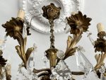Bronzas Lampa ar Kristāliem, Liela Izmēra, 8 Spuldzes, Smaga (3434) - Image 15