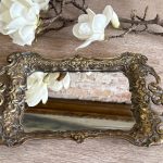 small brass mirror tray vanity