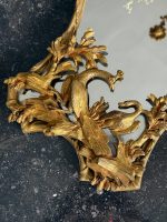 Luxurious antique bronze mirror with peacock and swan figures — Late 19th Century (6814) - Image 5