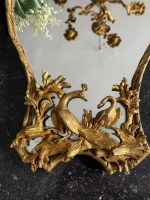 Luxurious antique bronze mirror with peacock and swan figures — Late 19th Century (6814) - Image 3