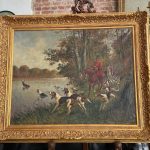 French hunting scene oil painting