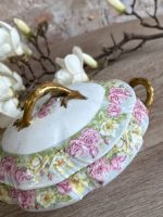 Antīka porcelāna lādīte ar ziedu motīviem un zeltījumu — Viktorijas laikmeta stils (Antique Porcelain Floral Trinket Box) (5610) - Image 9
