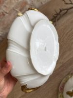 Antīka porcelāna lādīte ar ziedu motīviem un zeltījumu — Viktorijas laikmeta stils (Antique Porcelain Floral Trinket Box) (5610) - Image 11