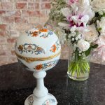 tall limoges porcelain lidded box with floral chinoiserie motifs by raynaud