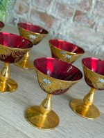 Itāļu Murano Stikla Glāzes 6gab, Vidēja Izmēra (5628) - Image 6