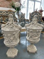 Liela Dekoratīvā Vāze ar Vāku un Enģeļu- Putti Skulptūru — Neoklasicisms, 20.gs. (4129) - Image 3