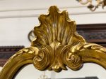 Zeltīts sienas spogulis - Luija XV stilā (Vintage Gold Rococo Mirror) (5457) - Image 4