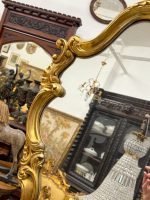 Zeltīts sienas spogulis - Luija XV stilā (Vintage Gold Rococo Mirror) (5457) - Image 8
