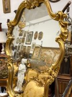 Zeltīts sienas spogulis - Luija XV stilā (Vintage Gold Rococo Mirror) (5457) - Image 5