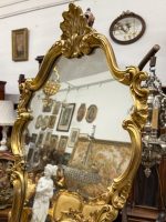 Zeltīts sienas spogulis - Luija XV stilā (Vintage Gold Rococo Mirror) (5457) - Image 6