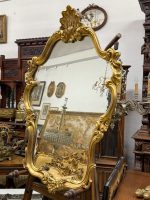 Zeltīts sienas spogulis - Luija XV stilā (Vintage Gold Rococo Mirror) (5457) - Image 2