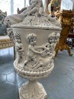 Liela Dekoratīvā Vāze ar Vāku un Enģeļu- Putti Skulptūru — Neoklasicisms, 20.gs. (4129) - Image 13