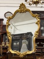 Zeltīts sienas spogulis - Luija XV stilā (Vintage Gold Rococo Mirror) (5457) - Image 3