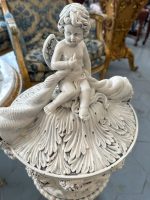 Liela Dekoratīvā Vāze ar Vāku un Enģeļu- Putti Skulptūru — Neoklasicisms, 20.gs. (4129) - Image 20