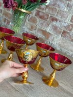 Itāļu Murano Stikla Glāzes 6gab, Vidēja Izmēra (5628) - Image 3