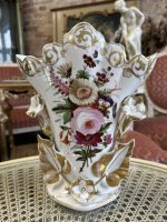 Porcelāna Vāze ar Ziedu Motīviem, Vidēja Izmēra, Smaga (4327)