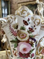 Porcelāna Vāze ar Ziedu Motīviem, Vidēja Izmēra, Smaga (4327) - Image 4