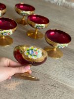 Itāļu Glāzes ar Ziedu Motīviem, Vidēja Izmēra, 6gab (5592) - Image 8
