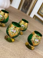 Murano Stikla Glāzes Zaļā/zelta krāsā, 6gab (6025) - Image 7