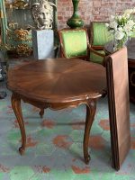 Extendable Dining Table with Sunburst Inlay and Cabriole Legs — Louis XV, France, c. 1890. (6338) - Image 2