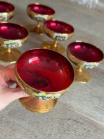 Itāļu Glāzes ar Ziedu Motīviem, Vidēja Izmēra, 6gab (5592) - Image 5