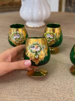 Murano Stikla Glāzes Zaļā/zelta krāsā, 6gab (6025) - Image 3
