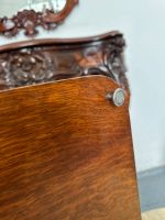 Antīka ozolkoka paplāte ar apsudrabotiem rokturiem un iniciāļiem — Viktorijas laikmeta stils (antique wooden serving tray with handles) (4736) - Image 15
