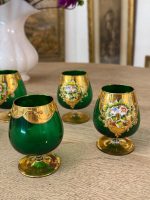 Murano Stikla Glāzes Zaļā/zelta krāsā, 6gab (6025) - Image 5