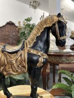 Zirga Figūra Melnā/Zelta Krāsā, Baroka/Neoklasicisma stils, Eiropas dekoratīvās skulptūras tradīcija, ap 20. gs. otrā puse Keramika, Vidēji Smaga, Vidēji Maza Izmēra (4193) - Image 6