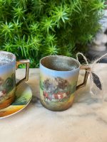 Porcelāna Krūzītes ar Govīm, 2 Krūzītes, 1 Šķīvītis (3573) - Image 4