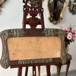 antique art nouveau wooden frame with brass overlay and glass