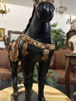 Zirga Figūra Melnā/Zelta Krāsā, Baroka/Neoklasicisma stils, Eiropas dekoratīvās skulptūras tradīcija, ap 20. gs. otrā puse Keramika, Vidēji Smaga, Vidēji Maza Izmēra (4193) - Image 19