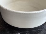 Liela krēmkrāsas fajansa bļoda ar maskaroniem- Historisma stilā (Large Antique Faience Bowl) (6970) - Image 11