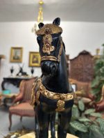 Zirga Figūra Melnā/Zelta Krāsā, Baroka/Neoklasicisma stils, Eiropas dekoratīvās skulptūras tradīcija, ap 20. gs. otrā puse Keramika, Vidēji Smaga, Vidēji Maza Izmēra (4193) - Image 17