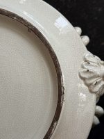Liela krēmkrāsas fajansa bļoda ar maskaroniem- Historisma stilā (Large Antique Faience Bowl) (6970) - Image 15