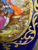 dekoratīva, tumši zila, porcelāna vāze, vāks nav noņemams, vidēja izmēra (6988) - Image 5