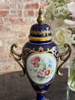 dekoratīva, tumši zila, porcelāna vāze, vāks nav noņemams, vidēja izmēra (6988) - Image 9