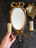 2er Set Wandlampen mit Spiegeln und Schleifenelement, mittelgroß (7226) – Bild 4