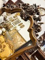Liela izmēra ozolkoka sienas spogulis — Neo-Rokokko stilā (Large Carved Oak Wall Mirror in Neo-Rococo Style) (5461) - Image 6