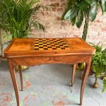 Šaha Galds — Table de Jeu ar Marquetry un Filcu — Luija XV stils, Francija, 19.–20.gs. (4929)