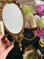 2er Set Wandlampen mit Spiegeln und Schleifenelement, mittelgroß (7226) – Bild 8