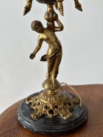 Galda Lampa ar Melnu Marmora Pamatni, ar Eņģeļa Figūru, 6 Spuldzes (5023) - Image 8