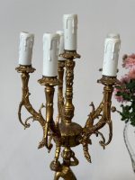 Galda Lampa ar Melnu Marmora Pamatni, ar Eņģeļa Figūru, 6 Spuldzes (5023) - Image 2