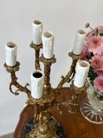 Galda Lampa ar Melnu Marmora Pamatni, ar Eņģeļa Figūru, 6 Spuldzes (5023) - Image 9