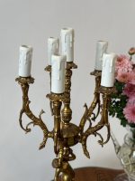 Galda Lampa ar Melnu Marmora Pamatni, ar Eņģeļa Figūru, 6 Spuldzes (5023) - Image 6