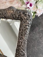 Exquisite table mirror with silver plating, very fine detailing, angels, initials (6967) - Image 5